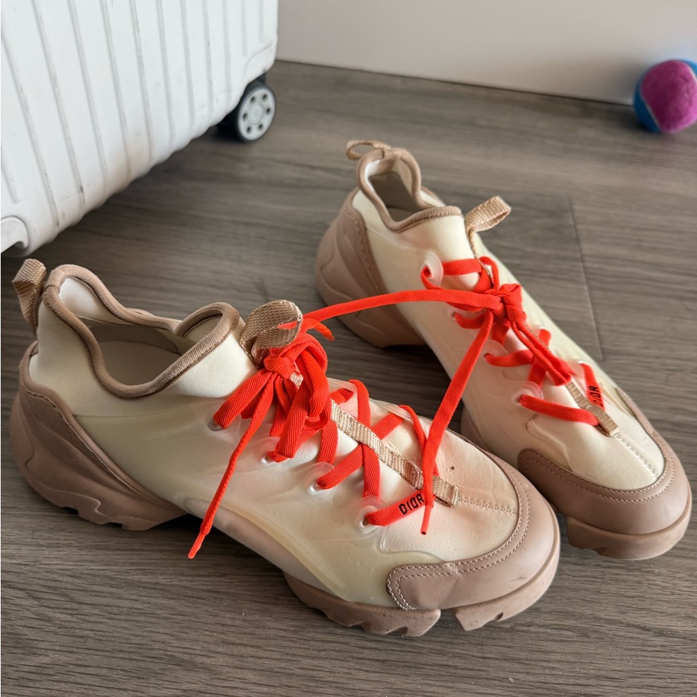 Dior Cream and Red Sneakers